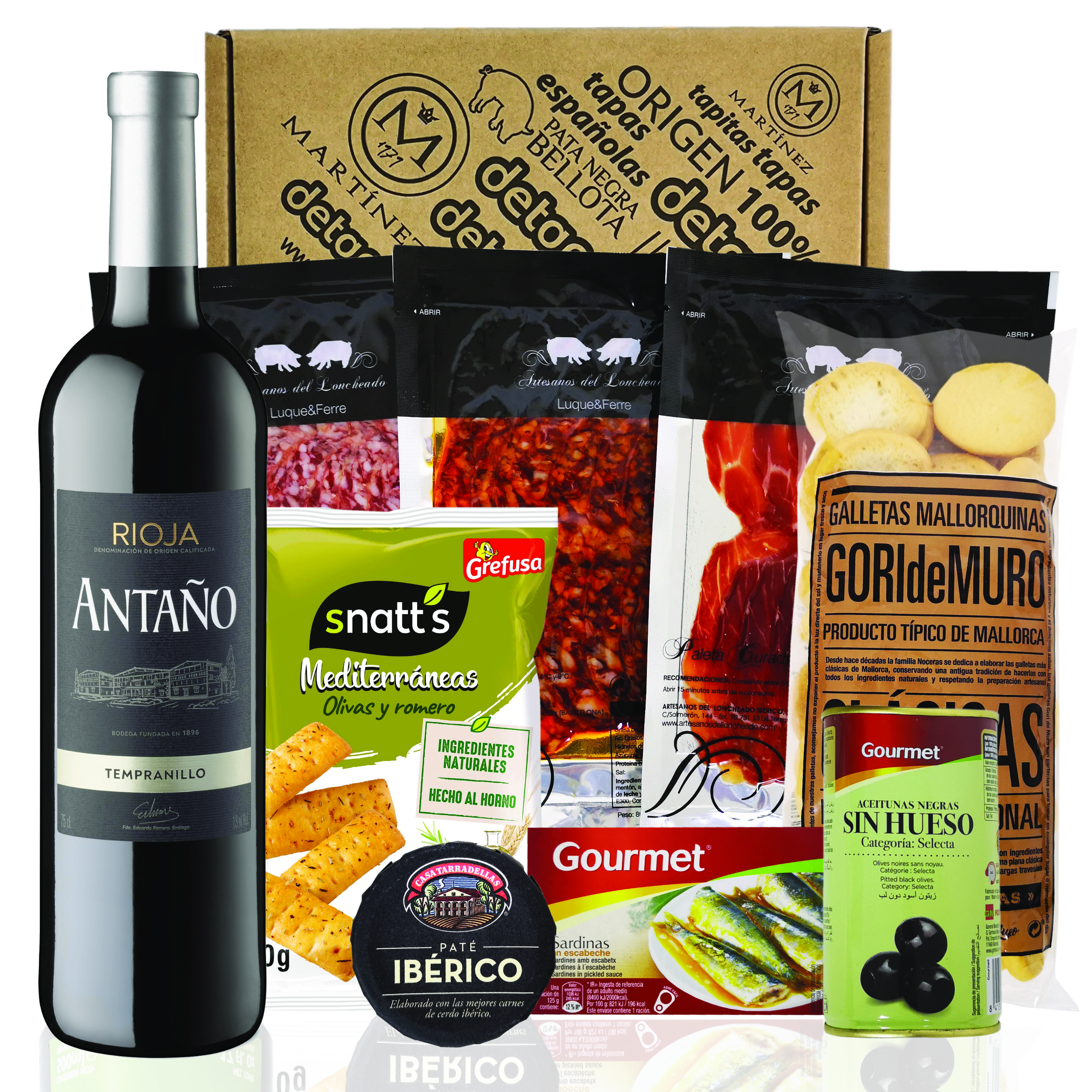 Präsentbox – Tapas-Abend für Zwei I Tapas I Geschenk für Feinschmecker und Spanienfans | Spezialitäten aus Spanien | Geschenk für Männer & Frauen