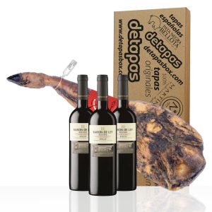 De tapas box, Pata negra schinken + Rioja Baron de Ley