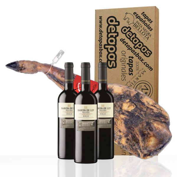 De tapas box, Pata negra schinken + Rioja Baron de Ley